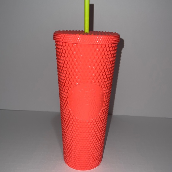 Starbucks Accessories - Starbucks Summer 2022 'Dragonfruit' Coral Glossy Studded Bling Venti Tum…